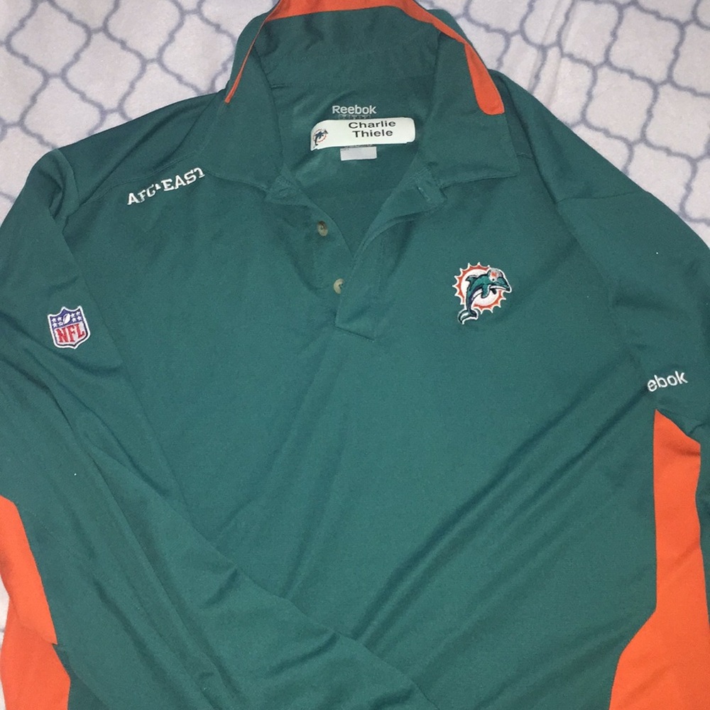 AUTHENTIC Miami Dolphins Polo Charlie Thiele Large